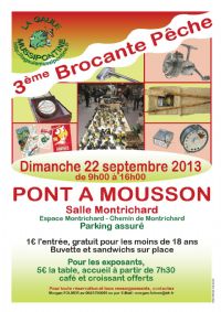 3ème brocante pêche. Le dimanche 22 septembre 2013 à Pont à Mousson. Meurthe-et-Moselle.  09H00
